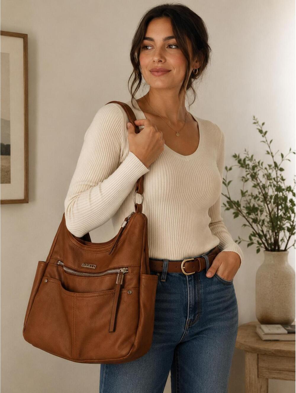 Rosetti Drew Convertible Coho handbag in brown